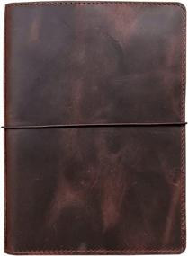 img 4 attached to Travelers Notebook Cover With Inner Pockets, Card Slots And Pen Holder, A5 Size, Dark Brown