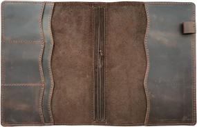 img 2 attached to Travelers Notebook Cover With Inner Pockets, Card Slots And Pen Holder, A5 Size, Dark Brown