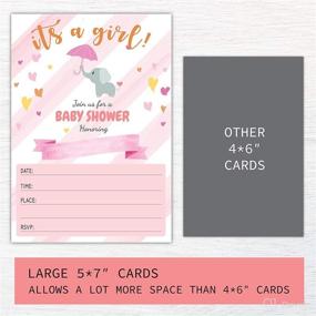 img 1 attached to 🐘 Avamie 20 Pack Pink Elephant Baby Shower Invitations for Girls - Includes Envelopes and Stickers