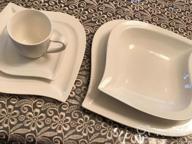 img 1 attached to MALACASA Ivory White Dinnerware Set, 30-Piece Porcelain Dishes Dinnerware Sets, Square Dinner Set With Plates And Bowls For Salad Dessert And Soup, Cups And Saucers Set, Dish Set For 6, Series Joesfa review by Ellen Chase