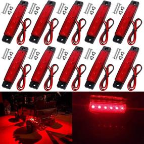 img 4 attached to 10 Pack LED Rock Strip Lights Waterproof Exterior Interior Lights Car Underglow Wheel Fender Well Lighting Kits For Golf Cart Jeep Wangler Offroad Truck Ford RV UTV ATV RZR Snowmobile (Red)