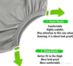 img 2 attached to Premium Adult Leakproof Underwear: Washable, Reusable Diaper Cover for Incontinence - Grey Plastic Pants, Low Noise (2Pcs)