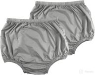 premium adult leakproof underwear: washable, reusable diaper cover for incontinence - grey plastic pants, low noise (2pcs) logo