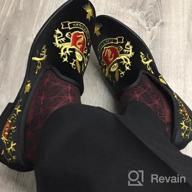 img 1 attached to Stylish ELANROMAN Embroidered Loafers: Perfect Men's Shoes for Fashionable Weddings and Slip-Ons review by Isaac Logan