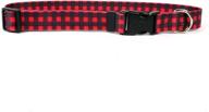 buffalo plaid red pet collar for cats - size 8&#34; to 12&#34;, by yellow dog design логотип