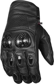 img 4 attached to 🧤 Black L Men's Premium Cowhide Leather Motorcycle Gloves - Ideal for Cruising, Riding, Street Racing, ATV, Dirt Bike, Motocross - Palm Sliders, Knuckle Armor for Ultimate Protection - Powersports Biker Gear Glove