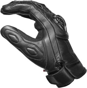 img 1 attached to 🧤 Black L Men's Premium Cowhide Leather Motorcycle Gloves - Ideal for Cruising, Riding, Street Racing, ATV, Dirt Bike, Motocross - Palm Sliders, Knuckle Armor for Ultimate Protection - Powersports Biker Gear Glove