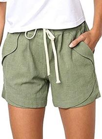 img 1 attached to Comfortable And Stylish Linen Beach Shorts For Women - Get Your BLENCOT Drawstring Elastic Waist Shorts Today!