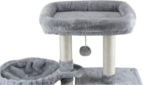 img 2 attached to 🐱 Premium Grey Cat Tree Playhouse: KIYUMI US12G Cat Tower with Sisal Scratching Posts, Condo, Hammock, and Activity Center