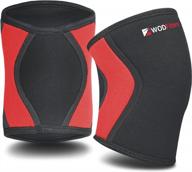 get powerful knee support with wodfitters 5mm neoprene compression knee sleeves - ideal for weightlifting, powerlifting, sports, arthritis, acl and meniscus injuries, & pain relief logo