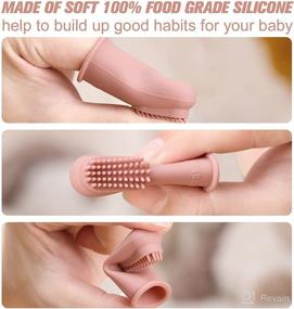 img 1 attached to 🦷 Haakaa Silicone Baby Finger Toothbrush - Oral Care for Infants, Babies, Toddlers, and Kids - Soft Food Grade Silicone - 0 Months+ - 2 Pack - Blush