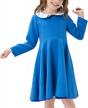 vintage style skater party dress with peter pan collar for girls aged 2-12: short and long sleeve options logo
