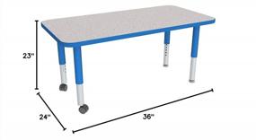 img 1 attached to 24" X 36" Rectangle Preschool Activity Table With Adjustable Height And Mobile Design