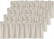 ivory linen texture blackout curtain valances 52x18 inch for kitchen, bathroom, and laundry - set of 4 privacy window valances with rod pocket - casual living room curtains logo