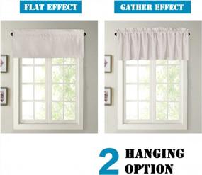 img 2 attached to Ivory Linen Texture Blackout Curtain Valances 52X18 Inch For Kitchen, Bathroom, And Laundry - Set Of 4 Privacy Window Valances With Rod Pocket - Casual Living Room Curtains