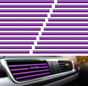 img 4 attached to 20 Pieces Chrome Moulding Trim Sticker DIY Flexible Chrome Strips For Cars Automobile Motor Exterior Decoration Car Interior Stickers Universal Car Gap Fillers For Straight Air Vent Outlet (Purple)