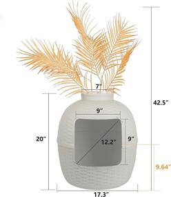 img 1 attached to 🐱 Cat Litter Box Furniture: Lid & Plant DIY, Rattan Pattern, Waterproof & Easy to Clean, Light Gray