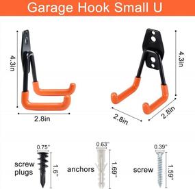 img 3 attached to 6 Pack AOBEN Heavy Duty Steel Garage Storage Hooks - Utility Tool Hangers For Organizing Ladder, Chairs & Tools