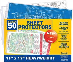 img 4 attached to Samsill 50 Pack 11X17 Heavy Weight Landscape Sheet Protectors, Ledger Size Plastic Sleeves For 3-Ring Binders