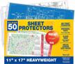 samsill 50 pack 11x17 heavy weight landscape sheet protectors, ledger size plastic sleeves for 3-ring binders logo