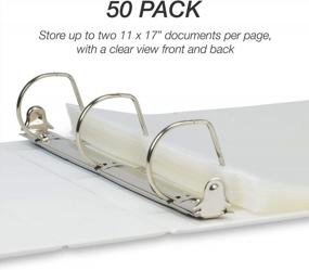 img 1 attached to Samsill 50 Pack 11X17 Heavy Weight Landscape Sheet Protectors, Ledger Size Plastic Sleeves For 3-Ring Binders