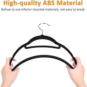 img 3 attached to 👔 Premium AzxecVcer Non-Slip Velvet Suit Hangers - 50-Pack, Space-Saving & Ultra-Thin Design - 50 Black Hangers Included