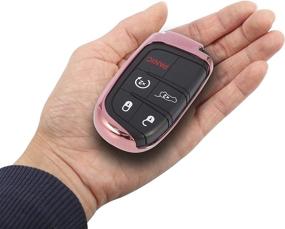 img 2 attached to X AUTOHAUX Pink TPU Remote Key Cover Case Keyless Fob Shell Half Cover For Jeep Grand Cherokee Renegade
