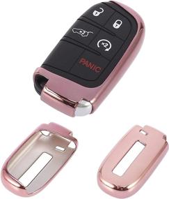 img 1 attached to X AUTOHAUX Pink TPU Remote Key Cover Case Keyless Fob Shell Half Cover For Jeep Grand Cherokee Renegade