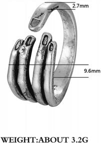 img 3 attached to Кольца для рук из стерлингового серебра 925 пробы: идеально подходят для мужчин и женщин, винтажные черные обручальные кольца в готическом стиле, ювелирные подарки!