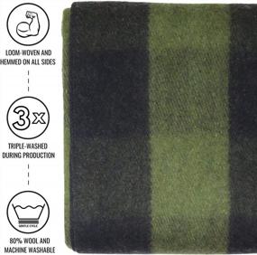 img 3 attached to Arcturus Plaid Wool Blankets - Heavy-Duty, Warm, Washable, And Large For Camping, Outdoors, Sporting Events, Or Home - 4.5Lbs