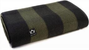 img 4 attached to Arcturus Plaid Wool Blankets - Heavy-Duty, Warm, Washable, And Large For Camping, Outdoors, Sporting Events, Or Home - 4.5Lbs
