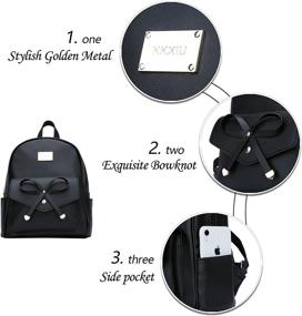 img 2 attached to KKXIU Bowknot Fashion Leather Backpack Women's Handbags & Wallets : Fashion Backpacks