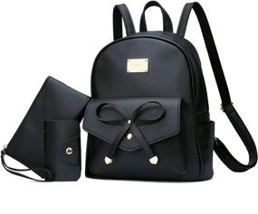 img 4 attached to KKXIU Bowknot Fashion Leather Backpack Women's Handbags & Wallets : Fashion Backpacks