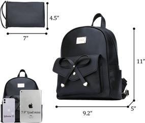 img 1 attached to KKXIU Bowknot Fashion Leather Backpack Women's Handbags & Wallets : Fashion Backpacks