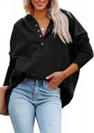 stay comfy and stylish with alvaq women's casual oversized hoodies with pockets and v-neckline логотип