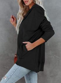 img 3 attached to Stay Comfy And Stylish With AlvaQ Women'S Casual Oversized Hoodies With Pockets And V-Neckline