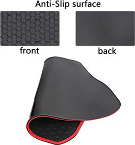 img 2 attached to 🚗 Custom Fit Rubber Car Floor Mats for Cadillac SRX 2019-2010 | Black Red All Weather Heavy Duty | Odorless, Auto Floor Liners