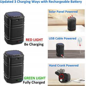 img 3 attached to Rechargeable LED Camping Lantern Flashlight Solar Powered, 3000 Bright Portable Survival Kit Light With USB Charger For Power Outage, Emergency, Camping & Tent Hand Crank