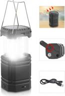 rechargeable led camping lantern flashlight solar powered, 3000 bright portable survival kit light with usb charger for power outage, emergency, camping & tent hand crank логотип
