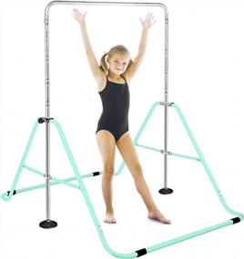 img 4 attached to Adjustable Height Gymnastics Horizontal Bar For Kids - Junior Training Monkey Bars Folding Home Exercise Equipment