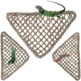img 1 attached to 🦎 Kathson 100% Natural Grass Fibers Reptile Hammock Bed - Perfect Tank Accessories for Lizards, Geckos, and Hermit Crabs: 2PCS