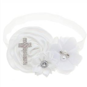 img 1 attached to Baptism Christening Headbands Girls Flower Baby Care