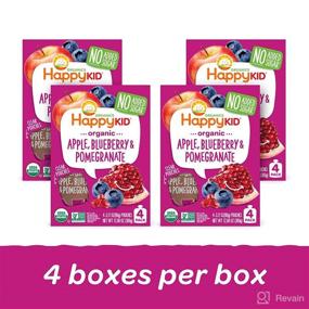 img 2 attached to 🍎 Happy Kid Organic Superfoods Twist Apple Blueberry Pomegranate (3.17oz, Pack of 16) - Resealable Baby Toddler Kid Snacks with No Added Sugar - Non-GMO Kosher - Packaging May Vary