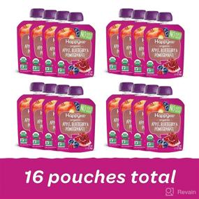 img 3 attached to 🍎 Happy Kid Organic Superfoods Twist Apple Blueberry Pomegranate (3.17oz, Pack of 16) - Resealable Baby Toddler Kid Snacks with No Added Sugar - Non-GMO Kosher - Packaging May Vary