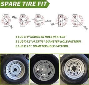 img 1 attached to 🔧 Foozet Spare Tire Mount for Trailer, Heavy-Duty Spare Tire Carrier with 120 lbs Weight Capacity, Compatible with 4, 5, 6 Lugs Wheels on 4, 4.5, 4.75, 5, or 5.5-inch Hole Patterns