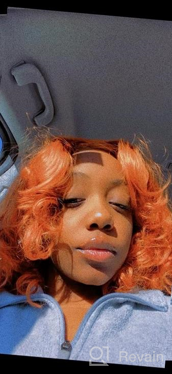 img 1 attached to Get The Perfect Look With Oxeely'S Short Bob Lace Front Wig - Ginger Orange With Copper Red Curly Wave Hair, Pre Plucked And Synthetic For Fashionable Women - 14 Inch review by Isaiah Edgar