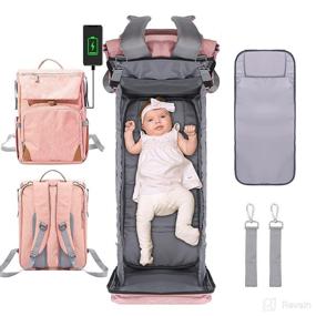 img 4 attached to 🎒 3-in-1 Baby Bag: Diaper Backpack with Changing Station - Perfect Pink Diaper Bag for Girls