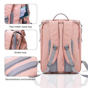 img 1 attached to 🎒 3-in-1 Baby Bag: Diaper Backpack with Changing Station - Perfect Pink Diaper Bag for Girls