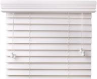 customizable 2" premium faux wood blinds in snow white smooth- perfect fit for 51" w x 36" l windows! logo