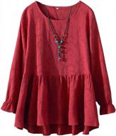 flattering peplum tunics for women: minibee's cotton ruffle hem babydoll dresses in plus sizes логотип